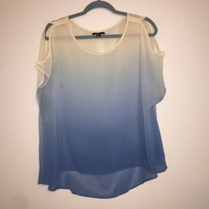 Forever 21 Sheer Ombré Cold Shoulder Top